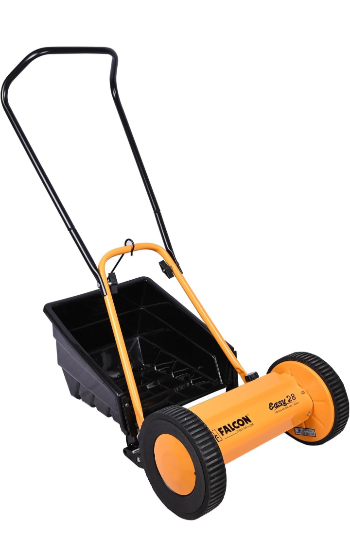 FALCON ‎EASY-28 11" Manual Cylindrical Lawn Mower 300mm Grass Cutting Machine with 20L Catcher Box for Maintaining Garden Yard Farm Upto 150 Square Meters