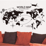 Solimo Wall Sticker for Study Room World Map