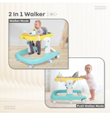 R for Rabbit Little Feet Sportz Baby Walker for Kids to 9 to 18 Months for boy Girl Push Activity Walker with Music |(Green Yellow)