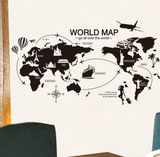 Solimo Wall Sticker for Study Room World Map