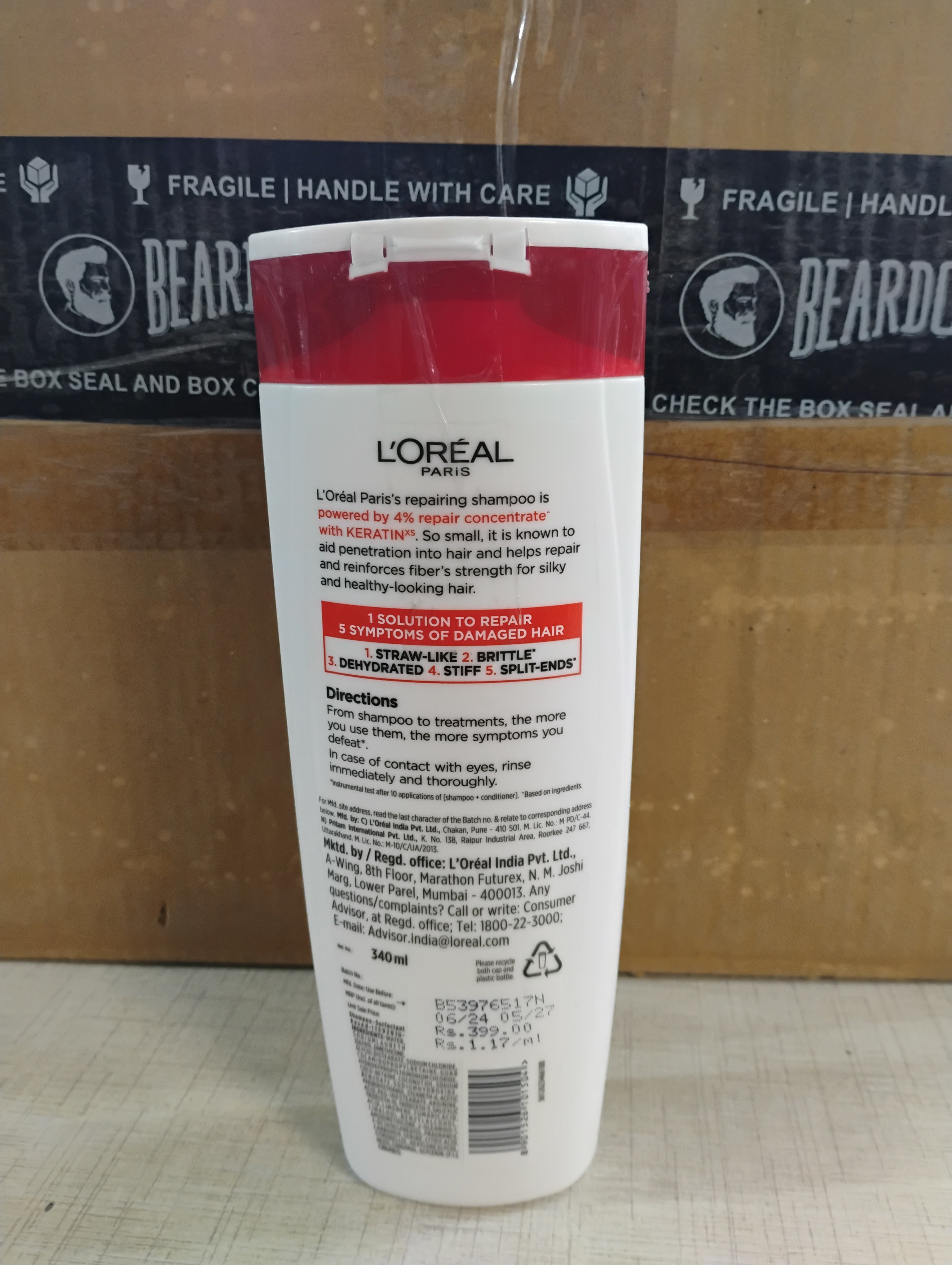 LOREAL PARIS TOTAL REPAIR 5 REPAIRING SHAMPOO 340ml MRP 399/-