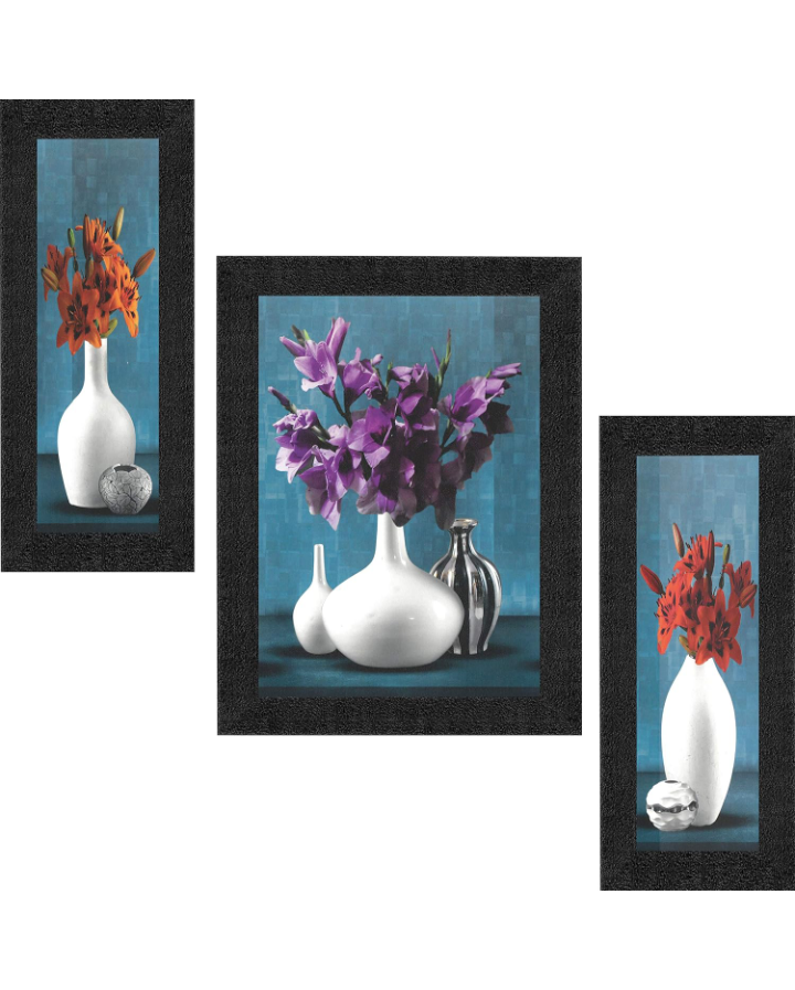 Flower Print Framed Art Print Painting Set