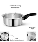 Leo Natura Eco Combo Pack Regular Common Lid 2 L, 3 L Outer Lid Pressure Cooker  (Aluminium)