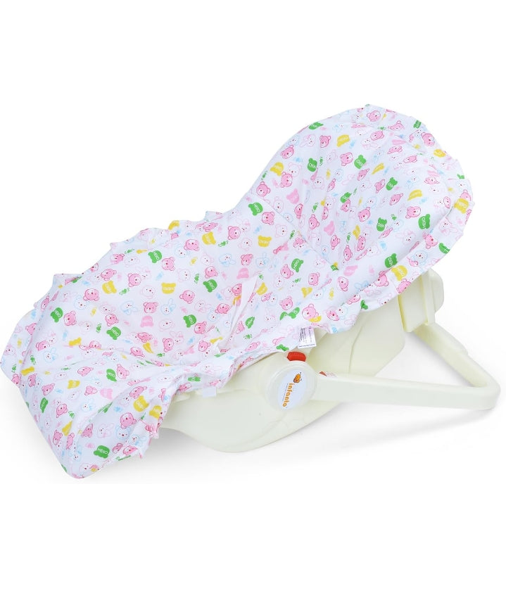 BabyLove Carry Rocker Carry Cot The Ultimate Baby Companion | Storage Box | Sleeping Carrier | 3-Point Harness | Antimosquito Mesh | Rocker and Feeding Chair-RB45-STD (Pink)