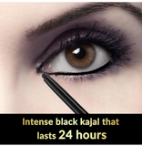 Good Vibes HydraBold Intense Black Kajal (0.35g) | 24HR Long Lasting Stay | Smudge Proof & Water Proof | With Rosehip Seed Oil | Highly Pigmented | Smooth Texture(PACK OF 5 ) ( EXPIRY - 03/26)