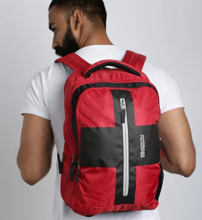 American tourister unisex  Red & black printed  backpack