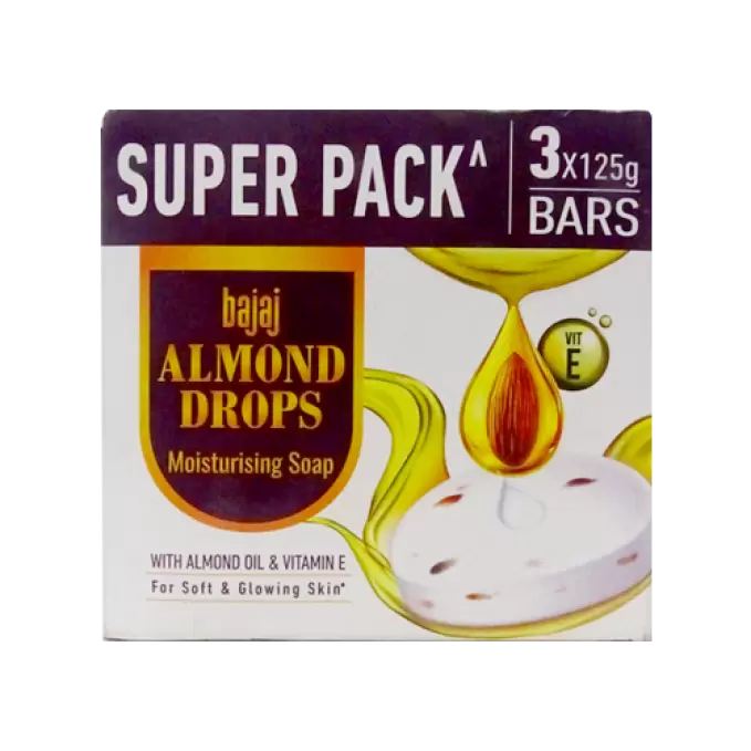 BAJAJ ALMOND DROPS SOAP 3x125gms MRP 297/-