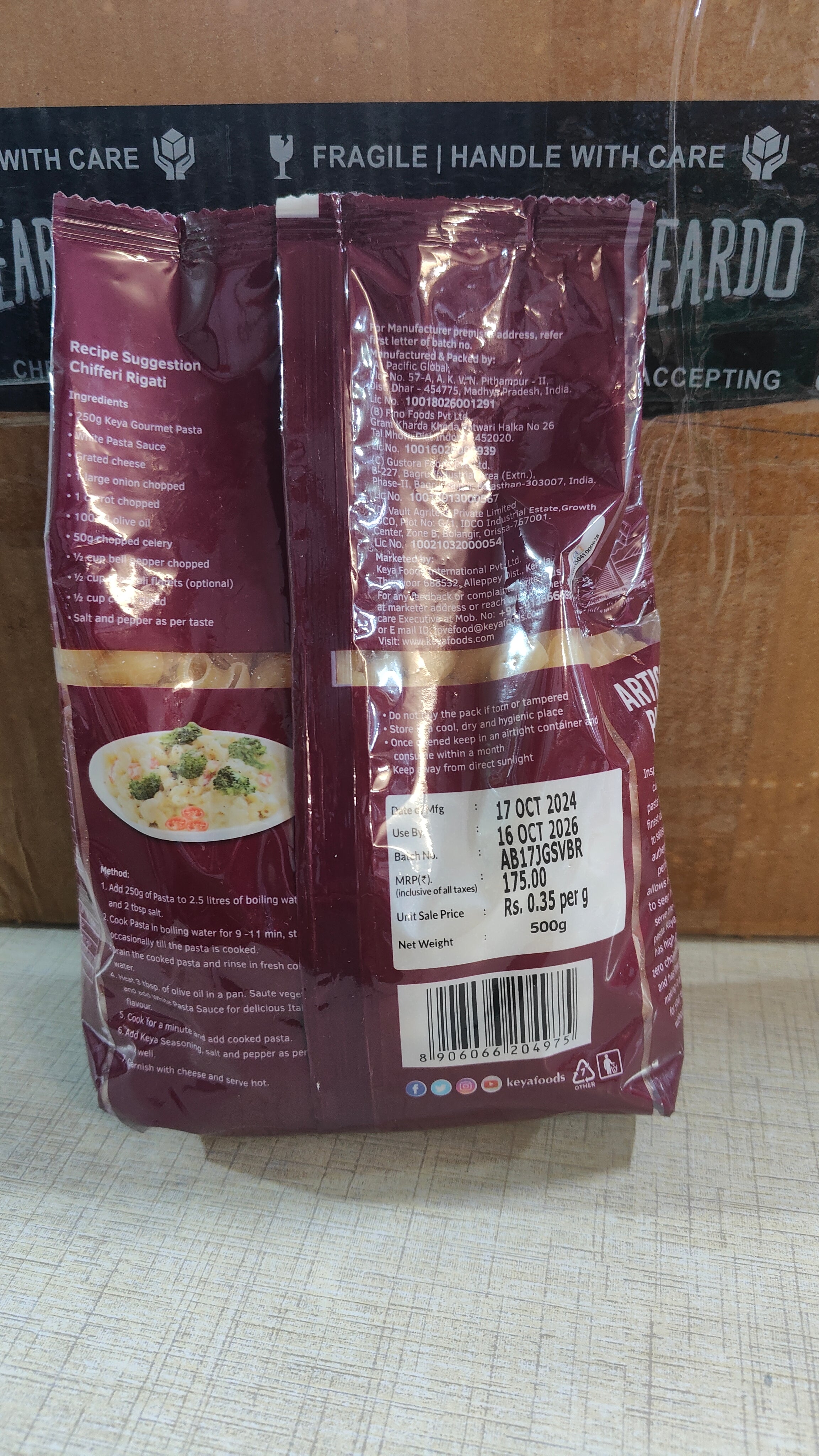 KEYA CHIFFERI RIGATI PASTA