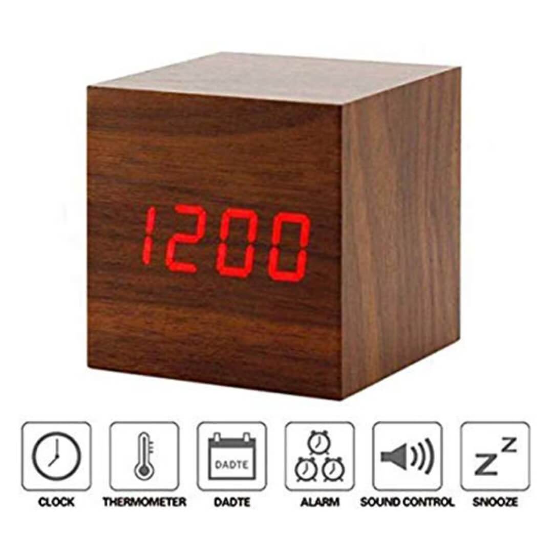 Wooden LED Alarm Clock