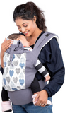 LuvLap Adore Baby Carrier with 2 carry positions, Baby carrier for 4 to 24 months baby, Breathable Skin friendly premium fabric, Adjustable Newborn to Toddler Carrier, Max weight upto 18 Kgs (Grey).