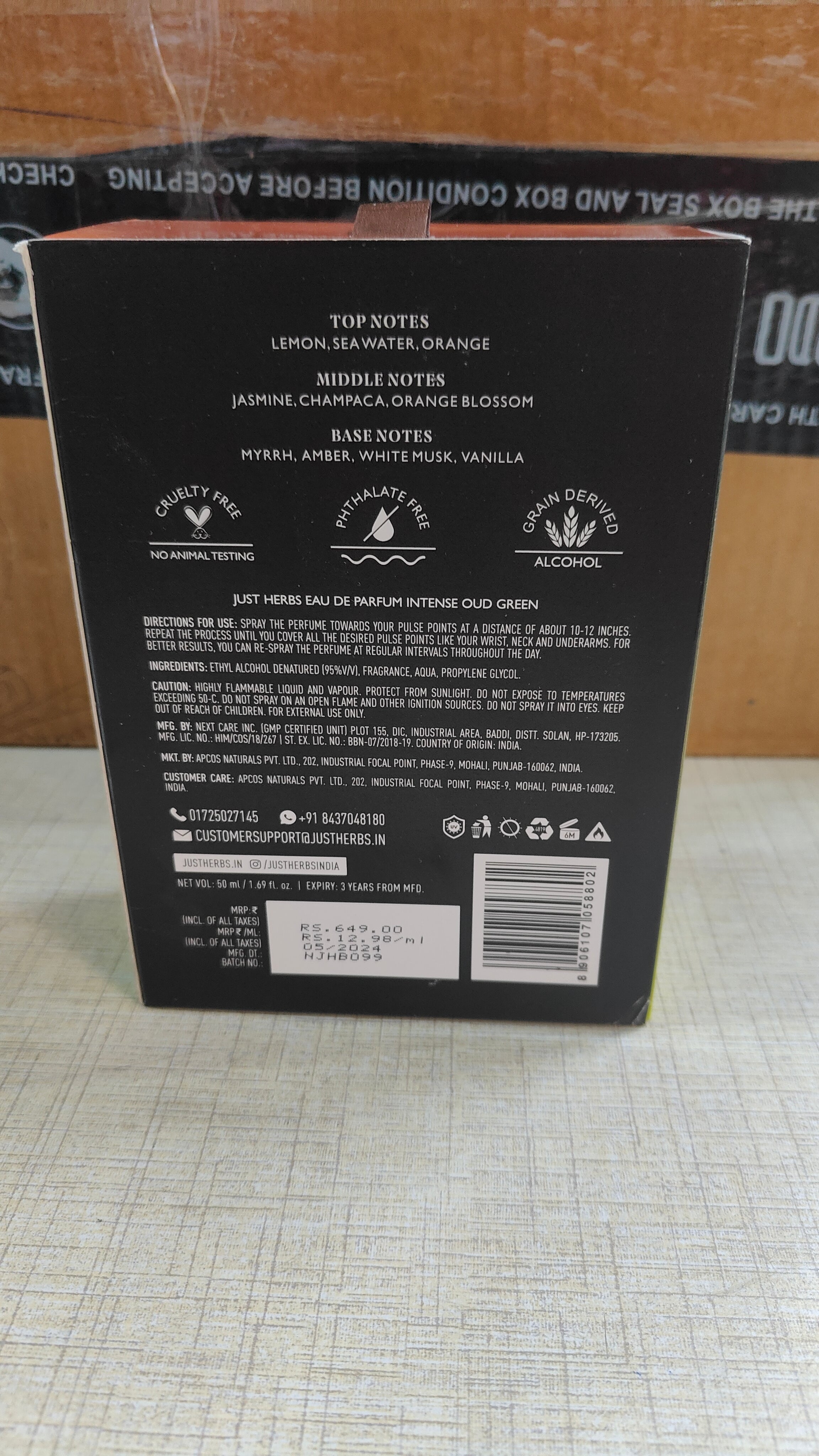Just Herbs Intense Oud Green 50 ml