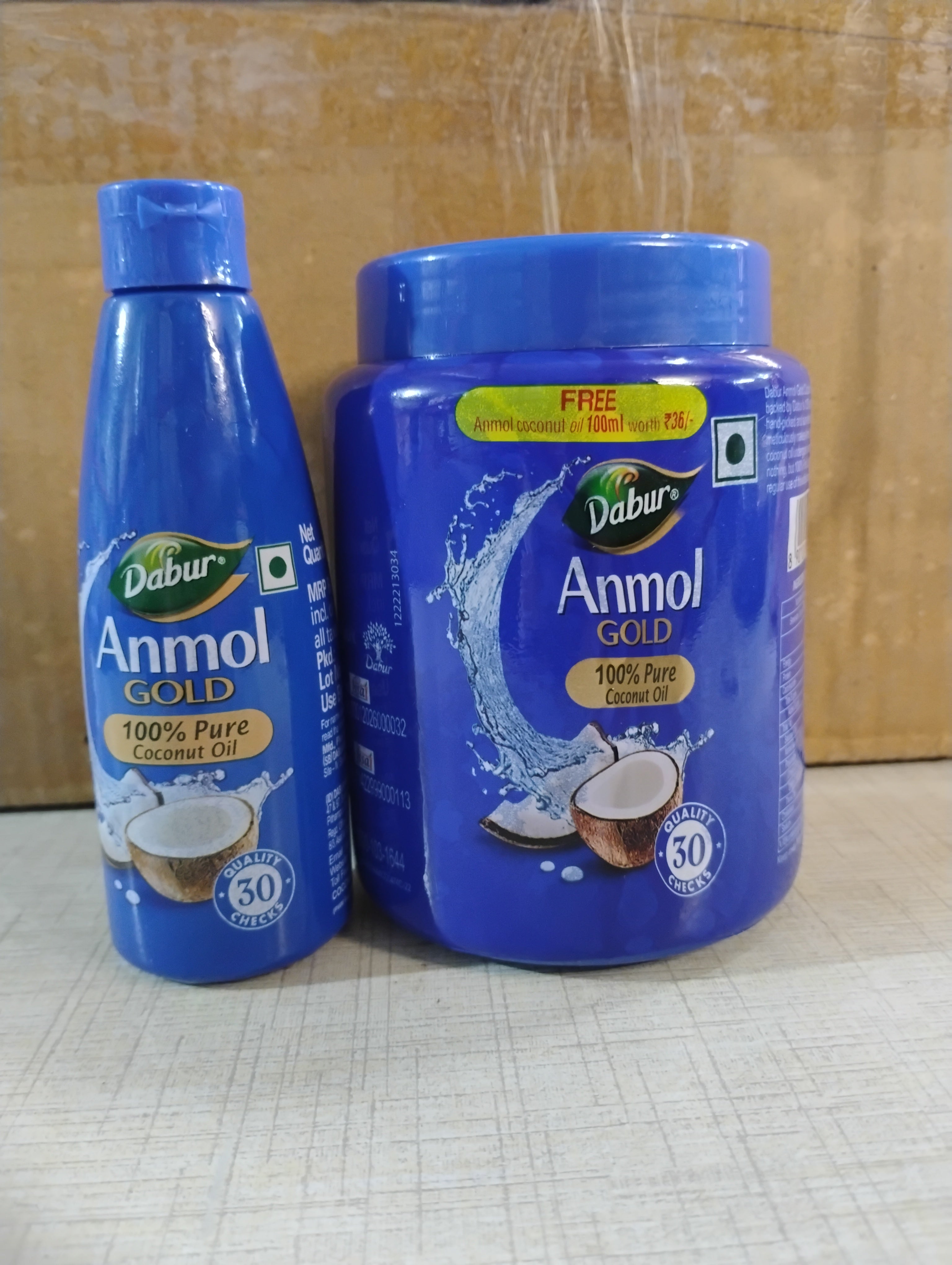 DABUR ALMOND GOLD COCONUT OIL 500ml + 100ml OFFER MRP 215/-