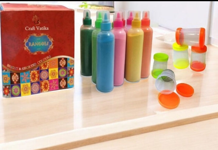 Craft vatika  pack of 21 rangoli powder ( multicolour)