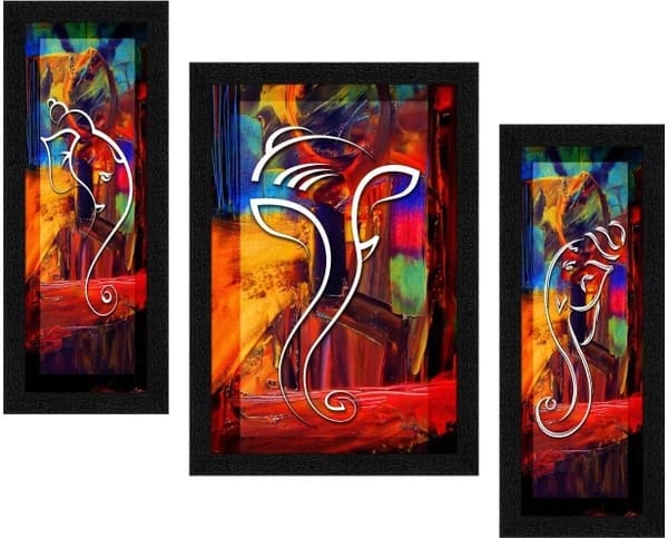 MDF Lord Ganesha Satin Painting