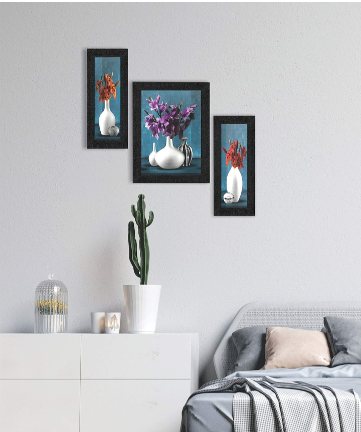 Flower Print Framed Art Print Painting Set