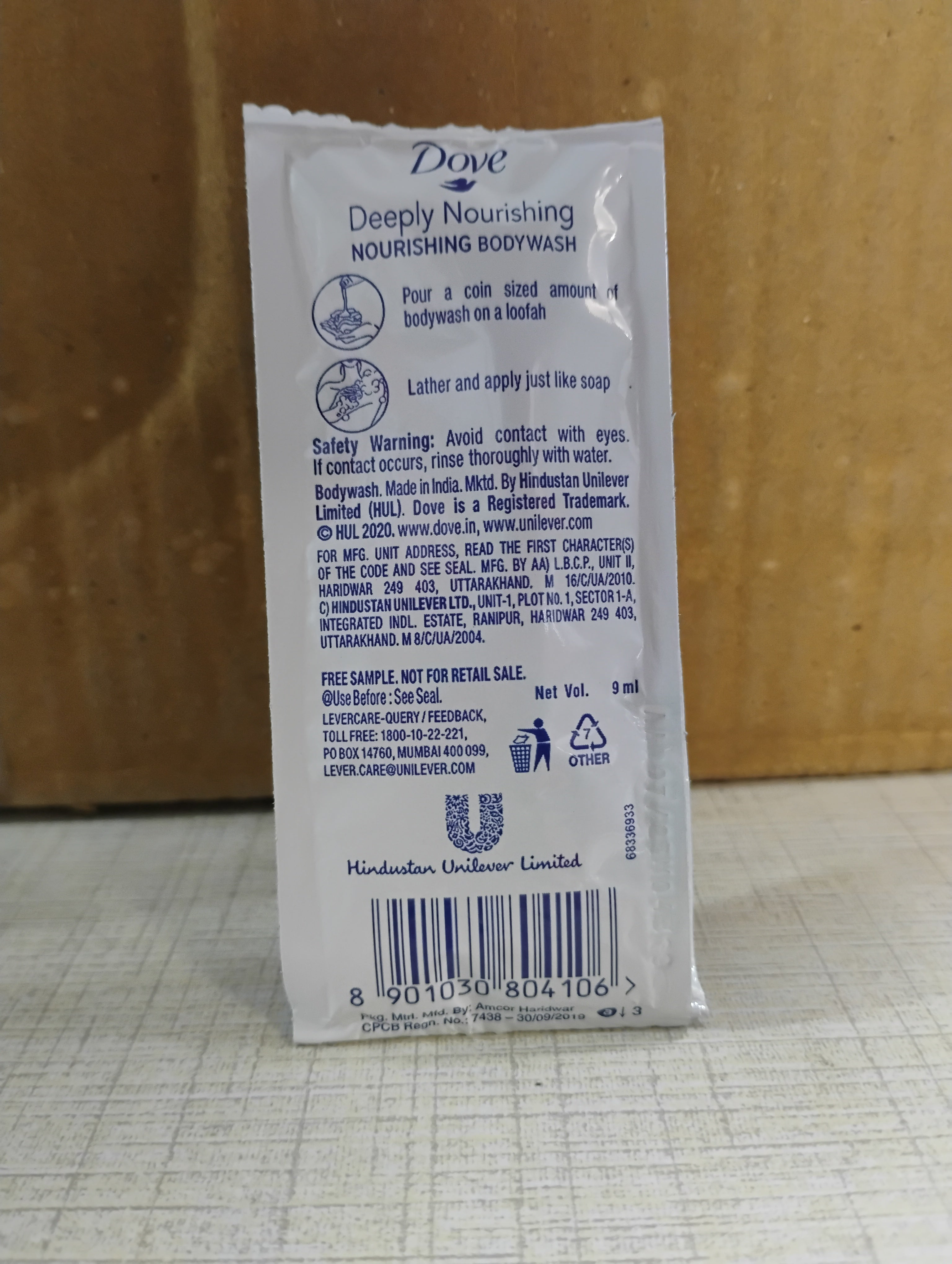 DOVE DEEPLY NOURISHING BODY WASH 9MLX720PCS MRP 3600/- (720NX5)