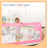 LuvLap Bed Rail Guard for Baby/Kids Safety, 180cm x 72 cm(6ft x 2.3ft), Portable & Foldable, Baby Safety Essential, Adjustable Height, fits All Bed Sizes (Pink - Without Print)