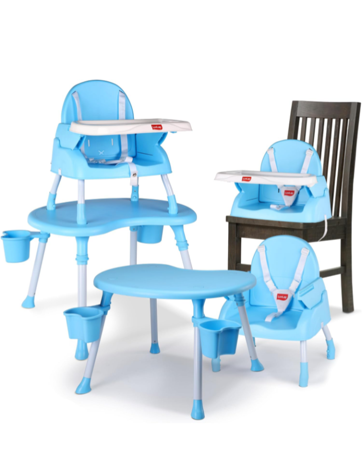 LuvLap 4 in 1 Convertible Baby High Chair Blue