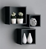 Amazing Shoppee Floating Shelves Square Cube Wall Decor Hanging Shelves Decoration Shelf for Living Room, Bedroom, Trophy Display, Photo Frame (Black)