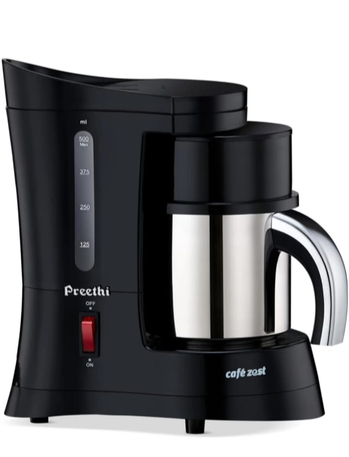 Preethi Cafe Zest Drip Coffee Maker| 450W Coffee Machine for Home |